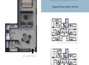 Departamento · 44m² · 1 Ambiente · Monoambiente a Estrenar Colegiales Amenities