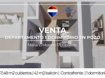 Departamento · 47m² · 2 Ambientes · Departamento en Pozo 1 Dormitorio en Venta