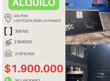 Bodega-Galpón de 6 ambientes, Córdoba · Excelente Galpon en Alquiler en B° La France Excelente Ubicacion!