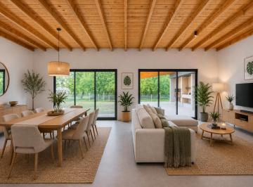 Casa · 156m² · 4 Ambientes · 1 Cochera · Venta Casa Cuatro Ambientes a Estrenar con Quincho y Pileta, Barrio Privado, Manzanares, Pilar