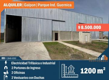 Bodega-Galpón de 3 ambientes, Presidente Perón · Amplio Galpon 1200 m - Luz Trifasica o Industrial - Parque Industrial Guernica - Oficinas - Vestuari