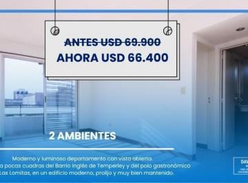 Departamento · 38m² · 2 Ambientes · Hermoso Departamento 2 Ambientes a La Venta con Vista Abierta – Temperley Centro