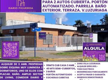 Casa de 3 ambientes, La Matanza · Casa en Alquiler de 3 Amb en Villa Luzuriaga