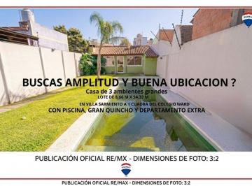 Casa · 162m² · 6 Ambientes · 2 Cocheras · Casa 3 Amb Quincho Depto Piscina Villa Sarmiento