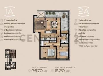 Departamento · 18m² · 3 Ambientes · 1 Cochera · Venta, Departamento de 2 Dorm. con Cochera y Terraza Privada de Pozo, City Bell