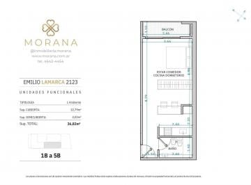 Departamento · 33m² · 1 Ambiente · Departamento 1 Ambiente en Villa del Parque 1°b