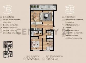 Departamento · 72m² · 3 Ambientes · 1 Cochera · Venta, Departamento de 2 Dorm. con Terraza Privada y Cochera de Pozo, City Bell