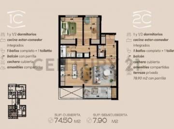 Departamento · 75m² · 3 Ambientes · 1 Cochera · Venta, Departamento de 1 y 1/2 Dorm. con Terraza Privada y Cochera de Pozo, City Bell