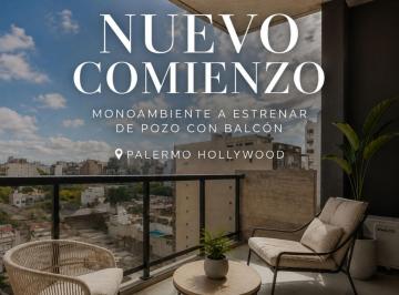 Departamento · 35m² · 1 Ambiente · 1 Cochera · Venta Monoambiente Balcon Palermo Hollywood Pozo