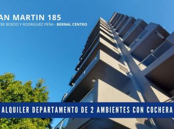 Departamento · 37m² · 2 Ambientes · 1 Cochera · Alquiler Departamento 2 Amb Cochera. Bernal Centro