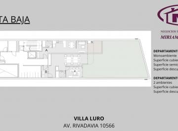 Departamento · 35m² · 1 Ambiente · 5 Cocheras · Departamento en Villa Luro
