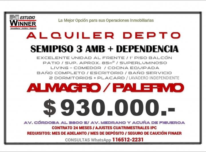 Departamento · 85m² · 3 Ambientes