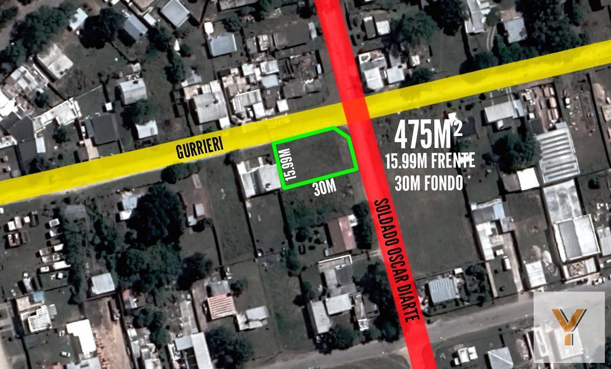 Terreno de 475mts2 en venta ubicado en calle Soldado Oscar Diarte y Ricardo Mario Gurriere Soldado