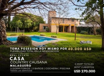 Casa · 397m² · 6 Ambientes · Venta Casa Oportunidad Imperdible en Country Causana Malagueño con Entrega y Financiación Flexible