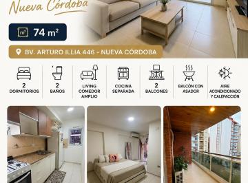 Departamento de 2 ambientes, Córdoba · Departamento 2 Dorm. 2 Baños Balcón con Asador Nueva Córdoba