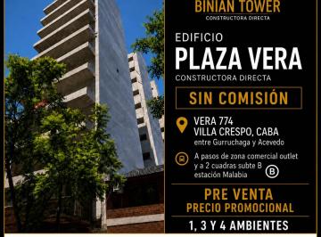 Departamento de 3 ambientes, Villa Crespo · 3 Ambientes Grandes Sin Comisión a Entregar en 13 Meses Financiación Personalizad