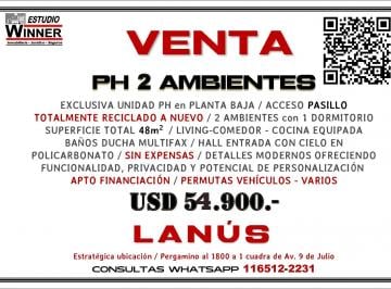 PH de 2 ambientes, Lanús · Venta PH Lanús (A Nuevo)