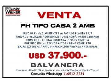 PH de 2 ambientes, Balvanera · Oportunidad PH 2 Ambientes