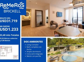 Departamento · 44m² · 2 Ambientes · Vende Dos Amb. Brickell Remeros Balcón Pileta Sum