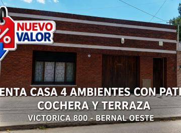 Casa · 174m² · 4 Ambientes · 1 Cochera · Venta Casa 4 Ambientes Patio Cochera Bernal Oeste