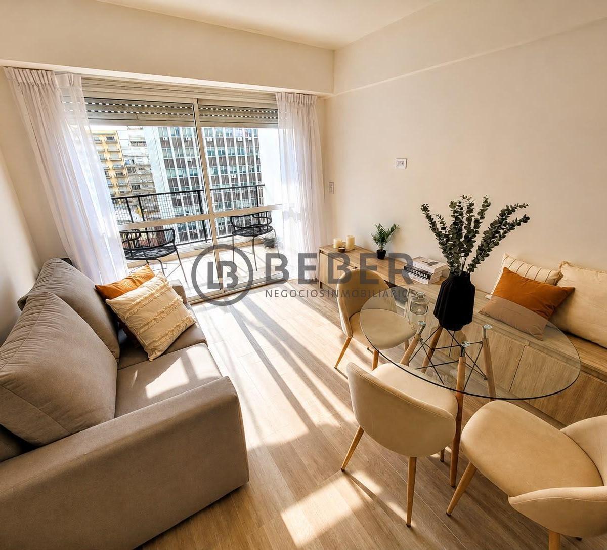En venta dos ambientes al frente con balcon aterrazado