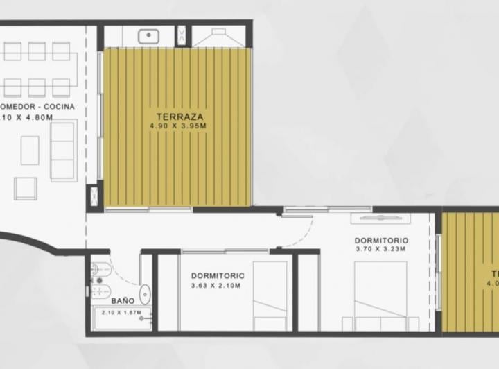 Departamento · 60m² · 3 Ambientes