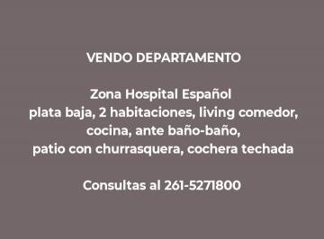 Departamento de 2 ambientes Venta USD 77.000 · Vendo Departamento Planta Baja, Excelente Ubicación