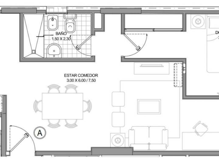 Departamento · 43m² · 2 Ambientes
