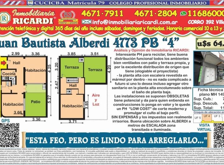 PH · 74m² · 3 Ambientes