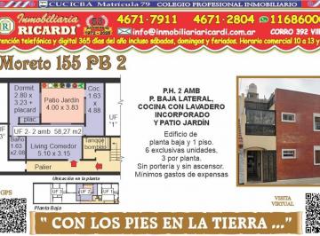 PH · 46m² · 1 Ambiente · Con Los Pies en La Tierra 2 Amb Lindo PH con Patio