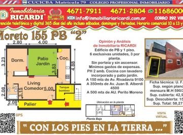 PH · 46m² · 2 Ambientes · Con Los Pies en La Tierra 2 Amb Lindo PH con Patio