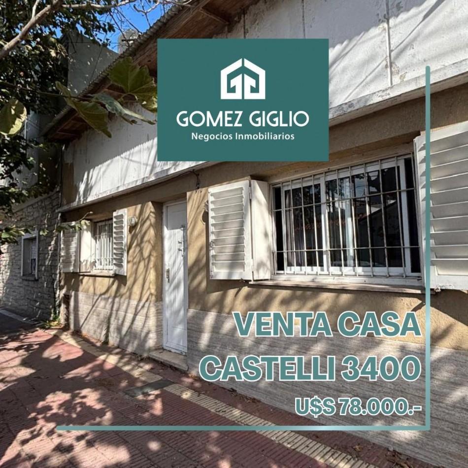 En venta - Castelli 3400. Muy buena inversion. Casa sobre lote propio de frente x de fondo.