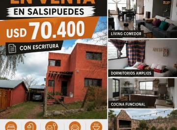 Casa de 4 ambientes, Salsipuedes · Casa en Venta en Salsipuedes