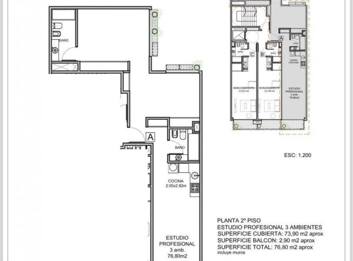 Departamento · 74m² · 3 Ambientes