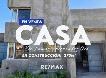Casa · 278m² · 5 Ambientes · 1 Cochera · Venta Casa en Construcción, Fernandez Oro