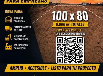 Terreno , Añelo · Terreno en Alquiler 8.000 m² – 100 X 80 – Ideal Empresas