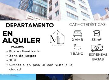 Departamento de 2 ambientes, Palermo · Alquiler 2 Ambientes en Palermo con Amenities