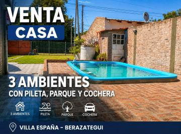 Casa · 84m² · 3 Ambientes · 1 Cochera · Venta Casa 3 Ambientes Pileta Cochera Berazategui