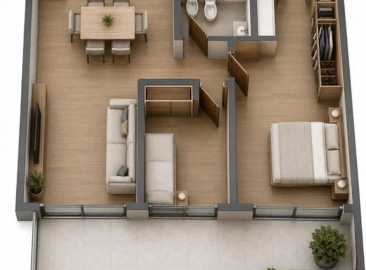 Departamento · 72m² · 3 Ambientes