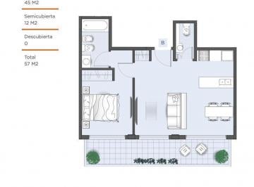 Departamento · 45m² · 2 Ambientes · Julián Álvarez 725, Villa Crespo - 2 Ambientes con Balcón Corrido (Entrega Septiembre 2027)