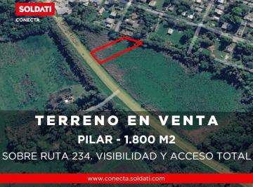 Terreno · 1800m² · Terreno de 1.800 m² Sobre Ruta 234 en Presidente Derqui - Venta