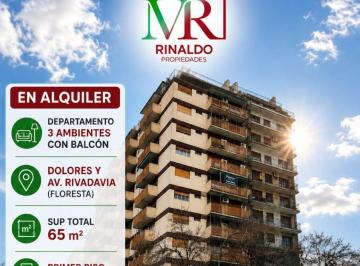 Departamento de 3 ambientes, Floresta · Alquiler | Departamento 3 Ambientes con Balcón Al Frente - Floresta