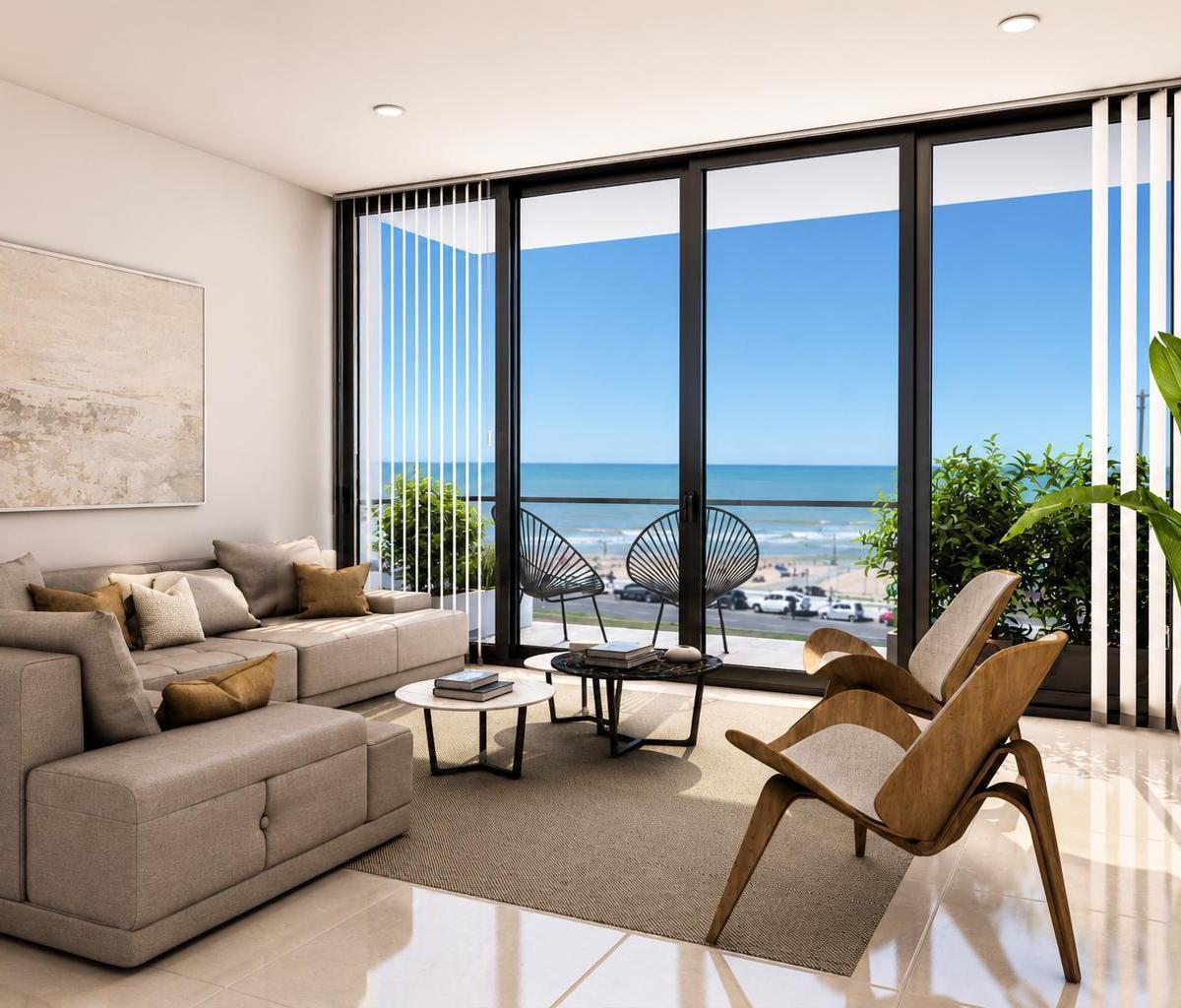 Departamentos de 2 ambientes en semipiso al frente con vista al mar