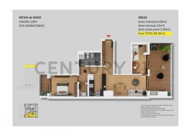 Departamento · 60m² · 2 Dormitorios · 2 Cocheras · Apartamento + 2 Cochera, 2 Dorm. Terraza con Parrillero 25 m², en Cordón
