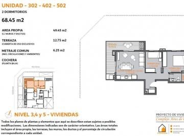 Departamento · 56m² · 3 Ambientes · Venta Apartamento 2 Dorm. en Aires de Pando