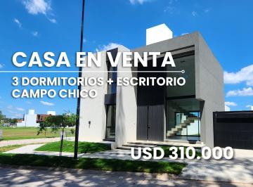 Casa · 200m² · 5 Ambientes · 1 Cochera · Campo Chico Zona Sur Casa en Venta 3 Dorm. y Escritorio