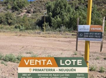 Terreno · 360m² · Terrenos en Venta en Barrio Residencial Abierto Primaterra, Neuquén.