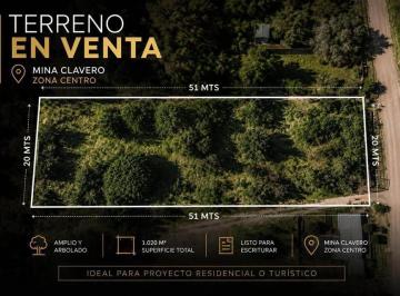Terreno · 1020m² · Venta Terreno en Villa Lujan Mina Clavero