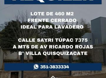 Terreno , Córdoba · - Lote en Alquiler con Opcion a Compra, - Barrio Villa Quisquizacate.