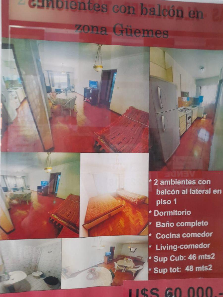 Amplio departamento de dos ambientes en primer piso al lateral abierto